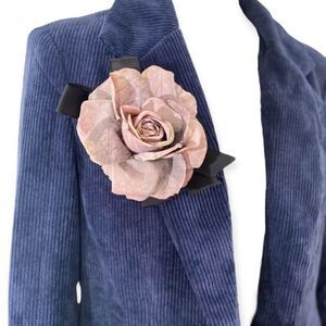 Oversized Purple Fabric Rose Hair Clip Brooch NWT
